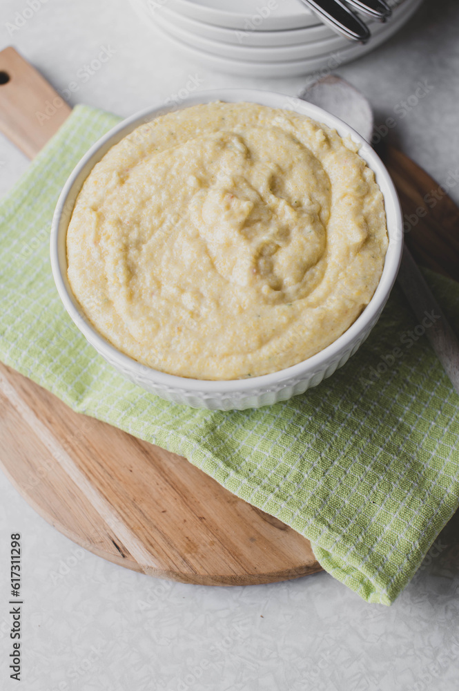 Creamy polenta in a bowl Creamy polenta in a bowl
