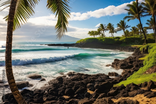 Powerful crashing wave surf Waimea Bay Hawaii © Veniamin Kraskov