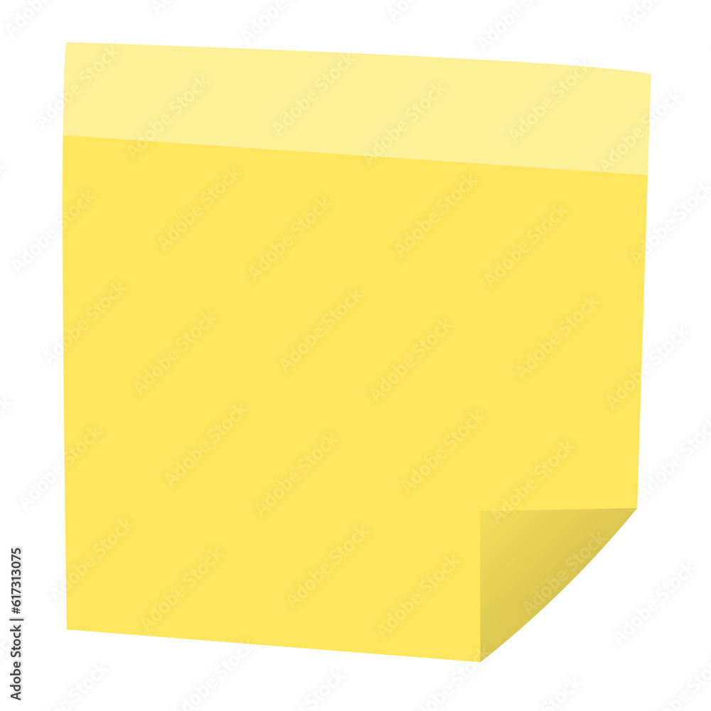 Square yellow sticky paper note reminders. Office memo label stationery. Square yellow sticky paper note reminders. Office memo label stationery.