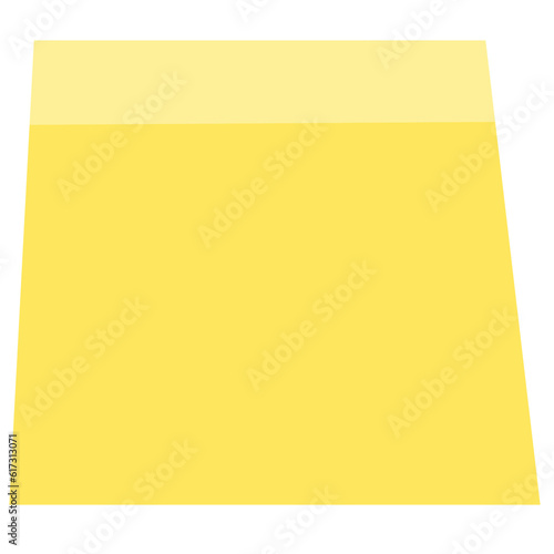 Square yellow sticky paper note reminders. Office memo label stationery.