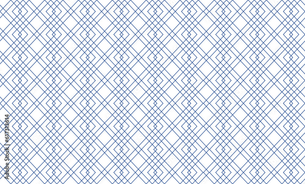 Fototapeta premium blue tone diamond seamless repeat pattern, replete image design for fabric printing or wallpaper, blue abstract wall, blue line overlap pattern