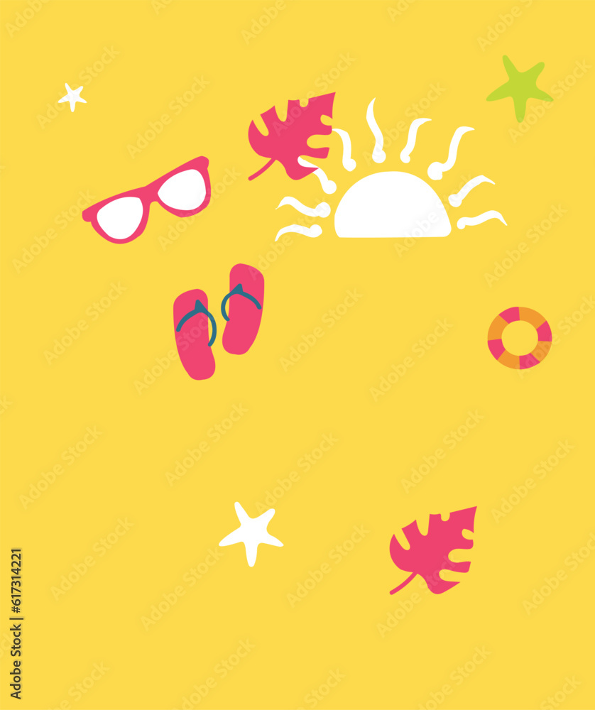Hello summer vector illustration. Colorful vector designs for summer	