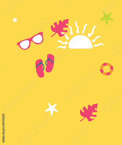 Hello summer vector illustration. Colorful vector designs for summer 