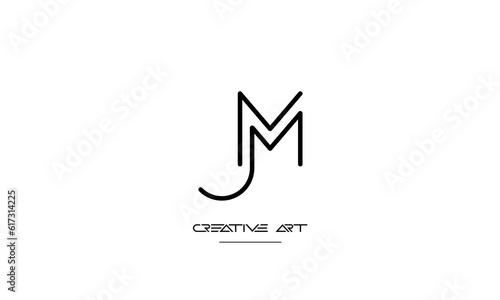 JM, MJ, J, M abstract letters logo monogram