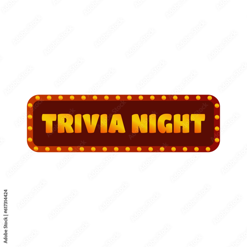 Trivia night. Quiz night. PUB quiz. Vector banner with transparent background