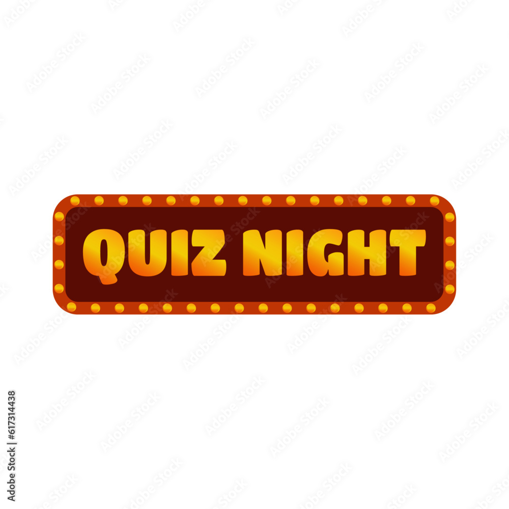 Trivia night. Quiz night. PUB quiz. Vector banner with transparent background