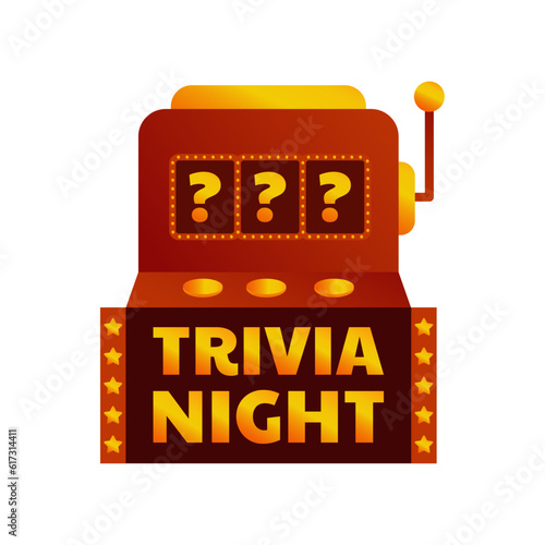 Trivia night. Quiz night. PUB quiz. Vector banner with transparent background