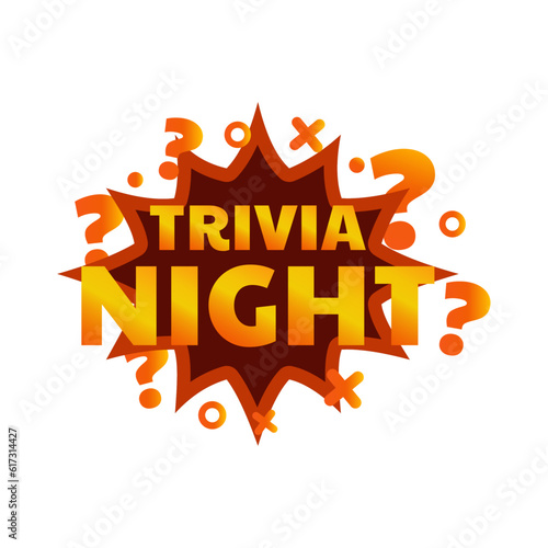 Trivia night. Quiz night. PUB quiz. Vector banner with transparent background