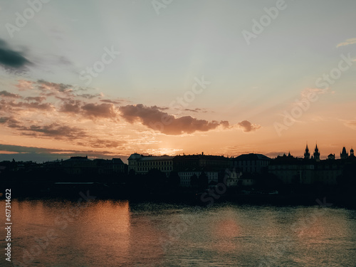 Dawn over the old town in Prague. © Natallia