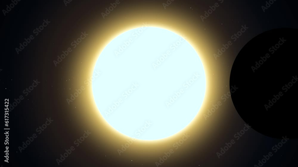 Animated Phases of a Solar Eclipse on Dark Background