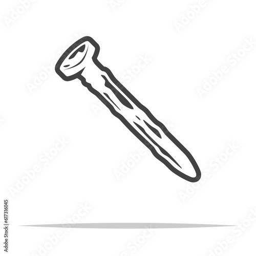 Rusty nail icon transparent vector isolated