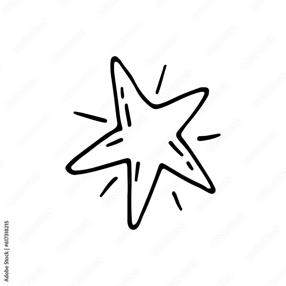 Star, luminous celestial body. Astronomy. Space. Doodle. Vector illustration. Hand drawn. Outline. Star, luminous celestial body. Astronomy. Space. Doodle. Vector illustration. Hand drawn. Outline.