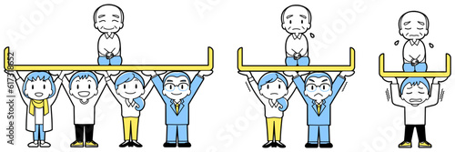 公的年金で一人の高齢者を支えるのに必要な現役世代の人数の変化（シンプルカラー）