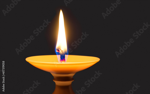 The candlestick is in a completely black background.