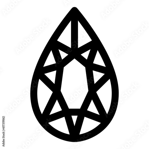 宝石を表すラインスタイルのアイコン