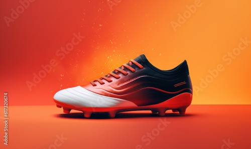 Athletic Shoe for Football Training  Soccer Shoe Advertising Background. Generative Ai