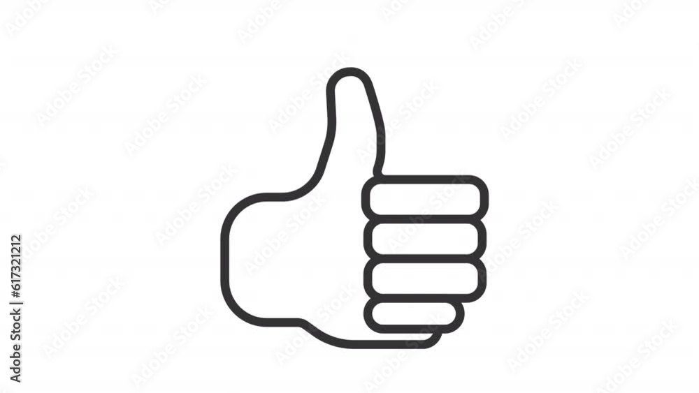 Animated like line icon. Thumb up animation. Hand gesture. Positive feedback. Social media. User interaction. Loop HD video with alpha channel, transparent background. Outline motion graphic Animated like line icon. Thumb up animation. Hand gesture. Positive feedback. Social media. User interaction. Loop HD video with alpha channel, transparent background. Outline motion graphic