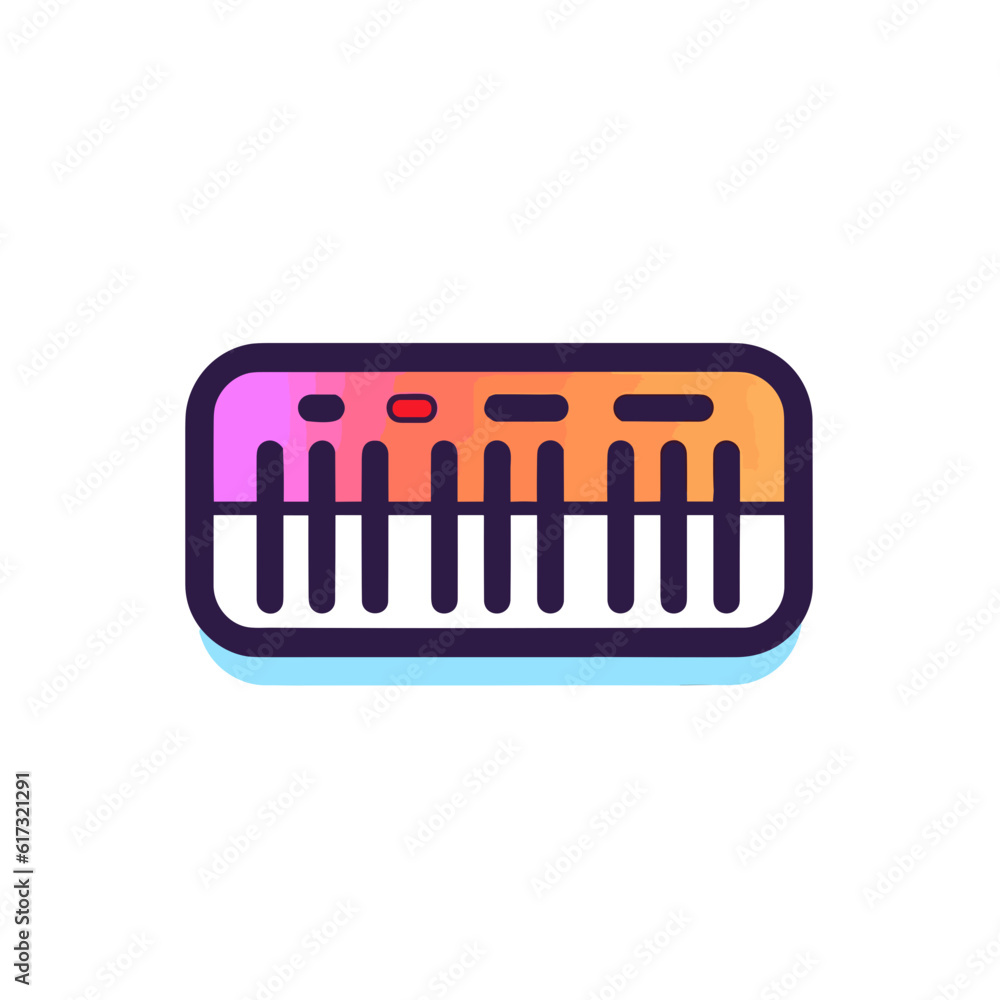 Electric Keyboard Icon on White Background. Vector Illustration. Electric Keyboard Icon on White Background. Vector Illustration.