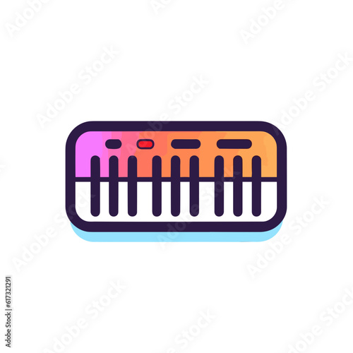 Electric Keyboard Icon on White Background. Vector Illustration.