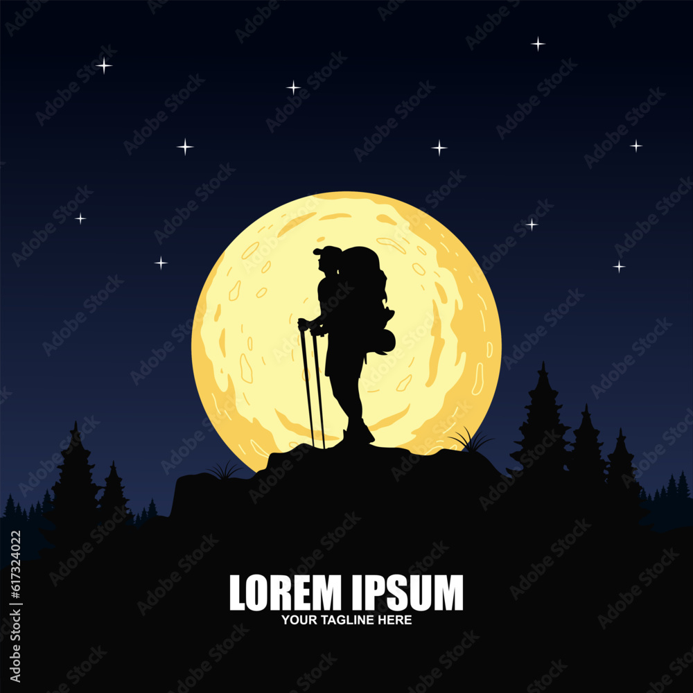 Mountain logo, camping and hiking emblem design, adventure life Mountain logo, camping and hiking emblem design, adventure life