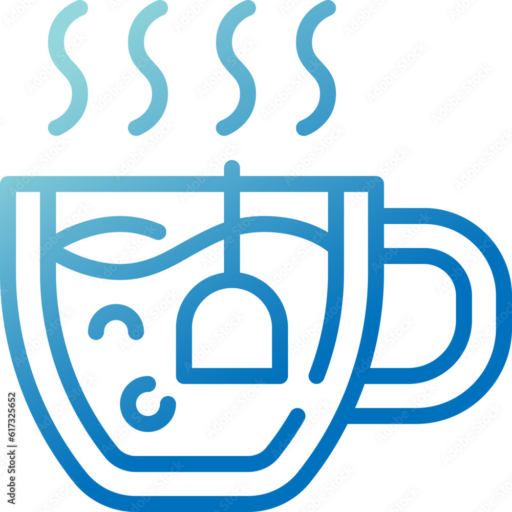 Obraz premium tea cup gradient line icon