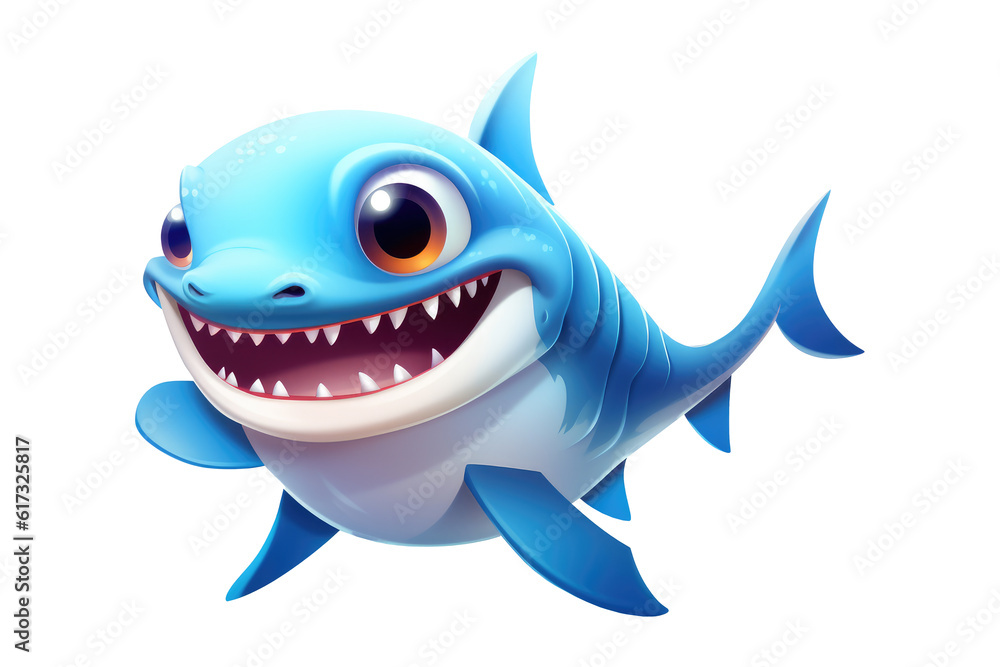 Baby shark on transparent background for cartoon style. Generative Ai ...