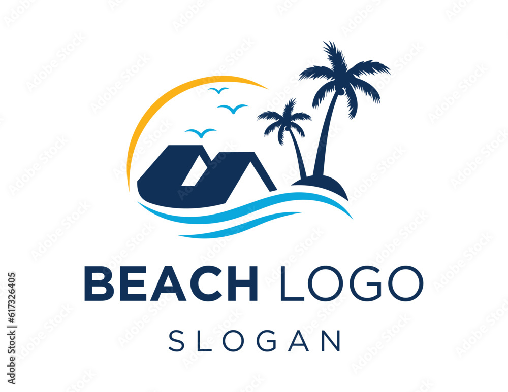 Logo about Beach on a white background. created using the CorelDraw application.