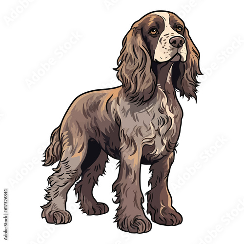Whisked Away by Art: 2D Illustration Featuring an English Cocker Spaniel © pisan
