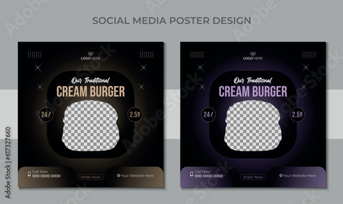 Social media banner for food business. 