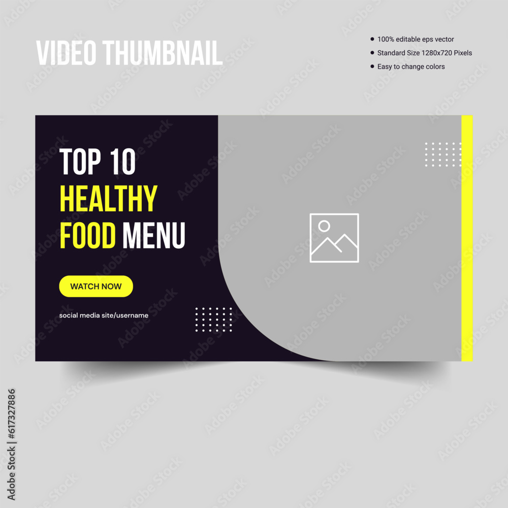 Youtube creative thumbnail for food recipe tips and trick banner design, editable vector eps 10 file format Youtube creative thumbnail for food recipe tips and trick banner design, editable vector eps 10 file format