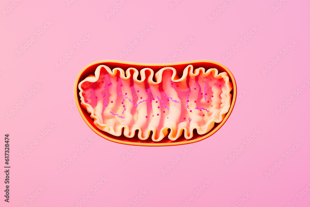 Cross-Section View of Mitochondria - A Detailed 3D Rendering of the ...