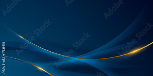 blue abstract background with luxury golden elements vector illustration