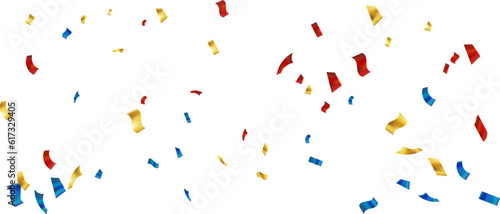 Colorful confetti and zigzag ribbon falling from above Streamers, tinsel vector