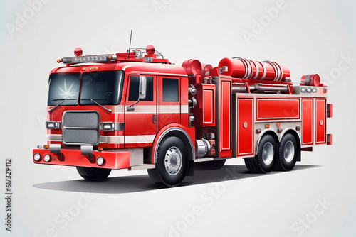 Red Firetruck isolated on white background