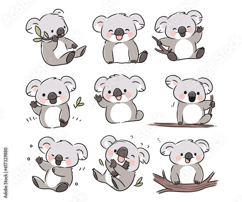 cute koala mascot illustration © makna