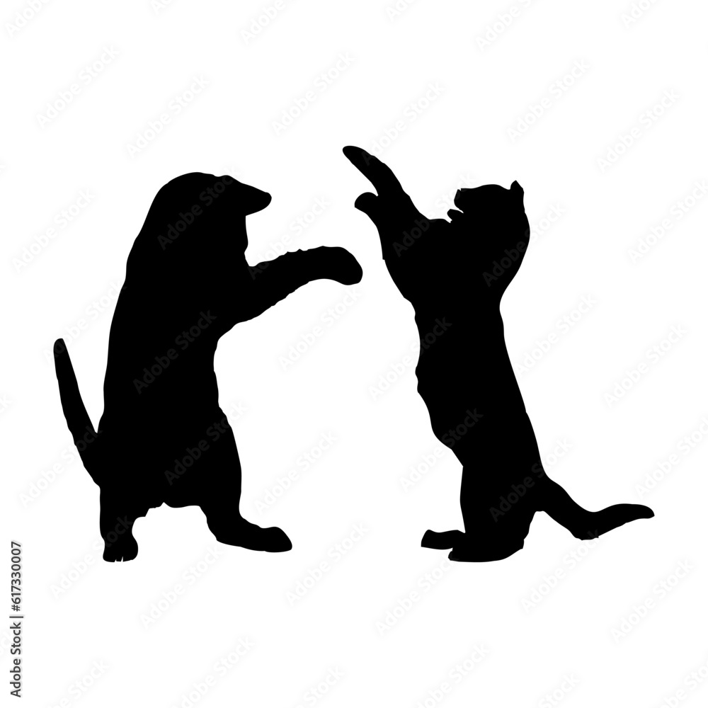 vector set of cute cat silhouettes, cat symbol or sign