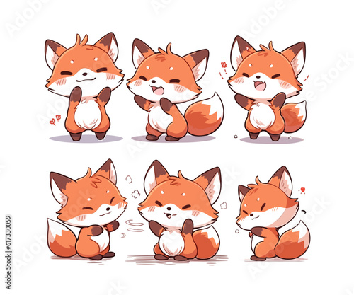 cute fox mascot illustration