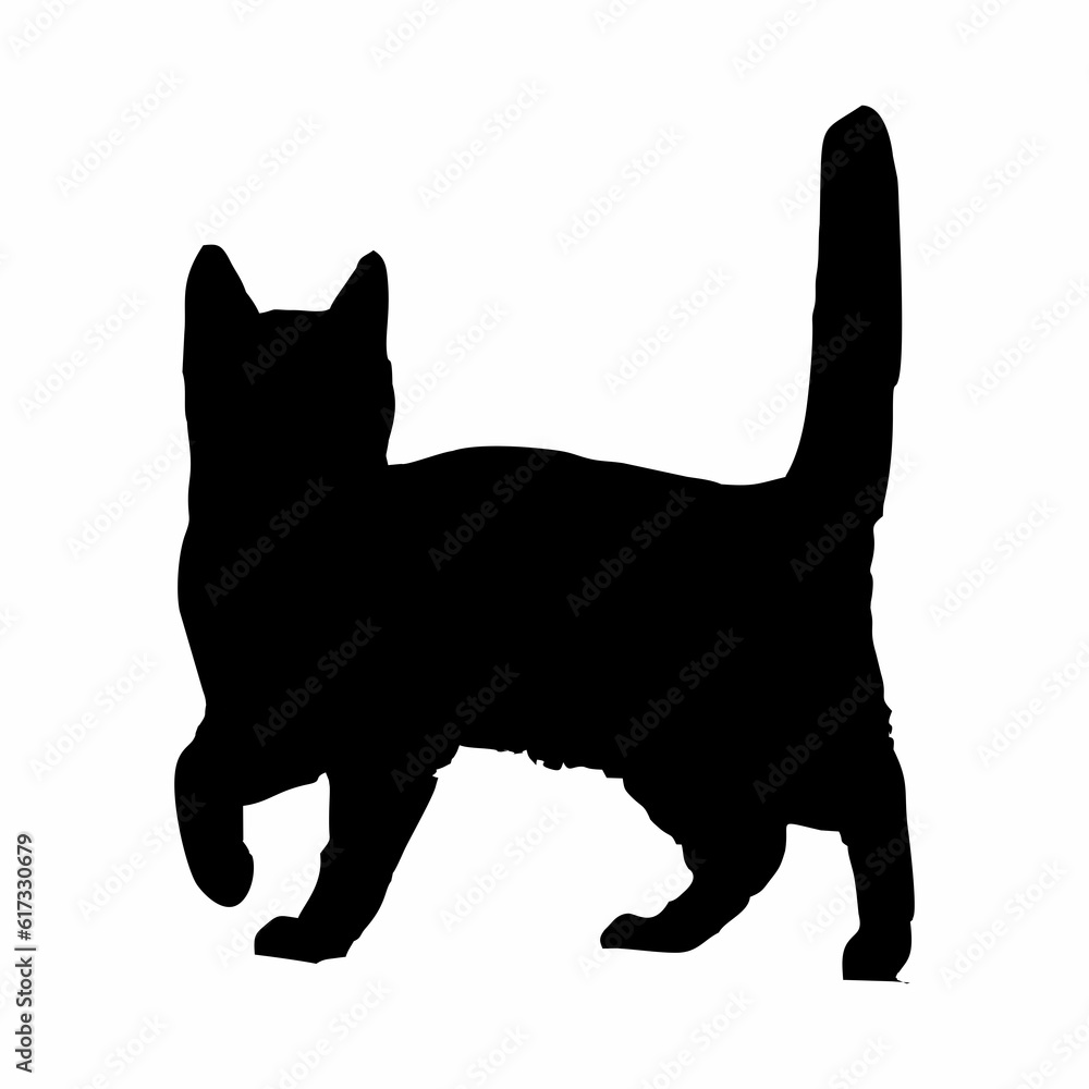 Vector isolated cat silhouette, logo, print, decorative sticker Vector isolated cat silhouette, logo, print, decorative sticker