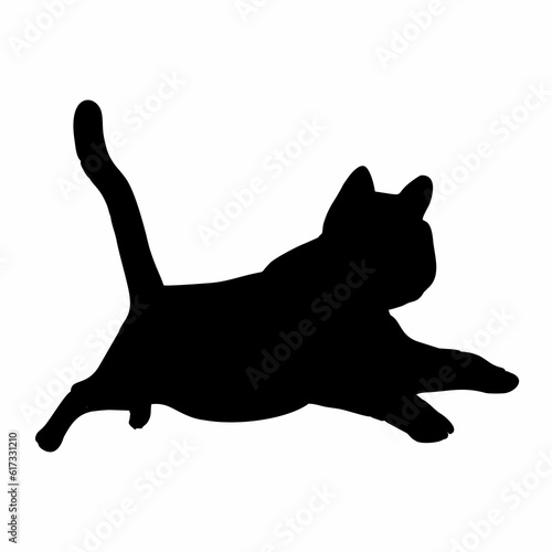 Vector isolated cat silhouette  logo  print  decorative sticker