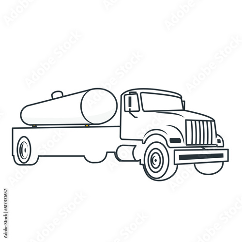 Propane delivery truck icon, propane tanker truck Vector design. 