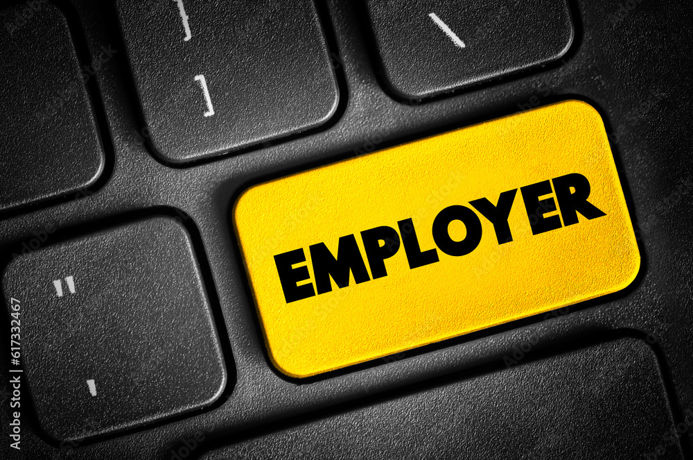 Fototapeta premium Employer text button on keyboard, business concept background