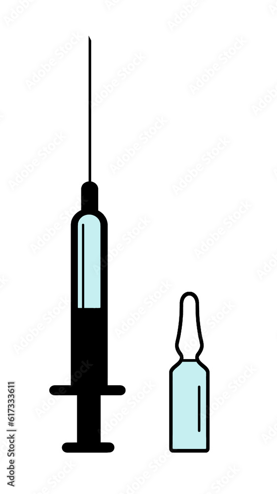 Medicine, syringe on a white background. A sharp syringe needle. Medical equipment. Treatment, overdose. Virus vaccine. A simple image Medicine, syringe on a white background. A sharp syringe needle. Medical equipment. Treatment, overdose. Virus vaccine. A simple image