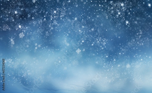 Blue winter snow background. Illustration AI Generative. © olegganko