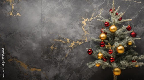 Christmas and New Year background. Illustration AI Generative.
