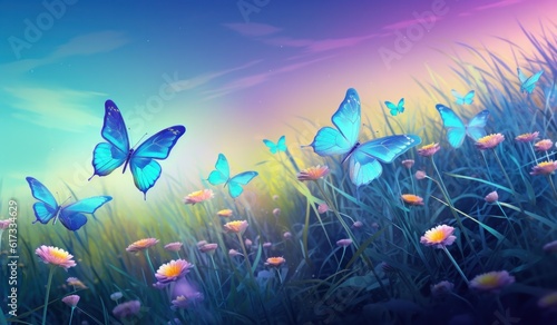 Butterfly background. Illustration AI Generative.