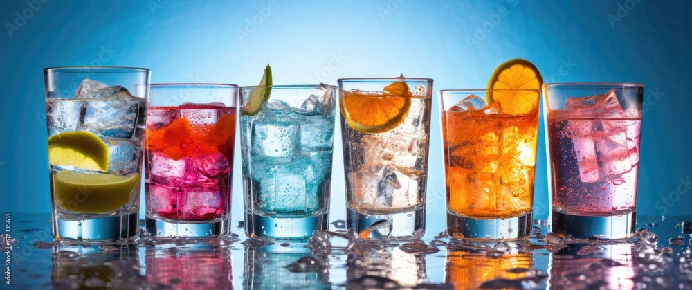 Cocktails isolated on white background. Generative AI Cocktails isolated on white background. Generative AI