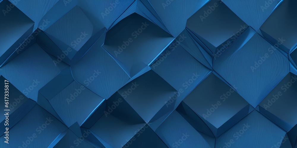 Abstract blue 3d background, geometric shapes. generative ai