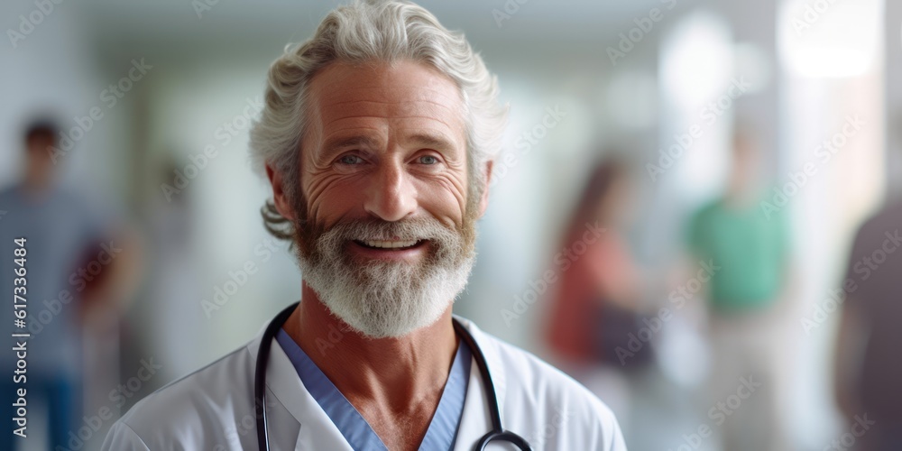 Smiling male doctor. AI generative image. Smiling male doctor. AI generative image.