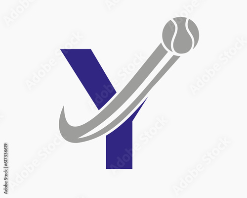 Letter Y Tennis Club Logo Design Template. Tennis Sport Academy, Club Logo