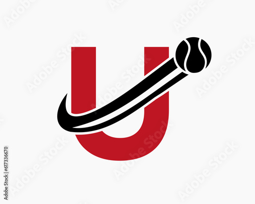 Letter U Tennis Club Logo Design Template. Tennis Sport Academy, Club Logo